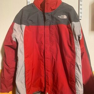 The North Face Hyvent Red/Gray with Removable Fleece Winter Jacket Size XL